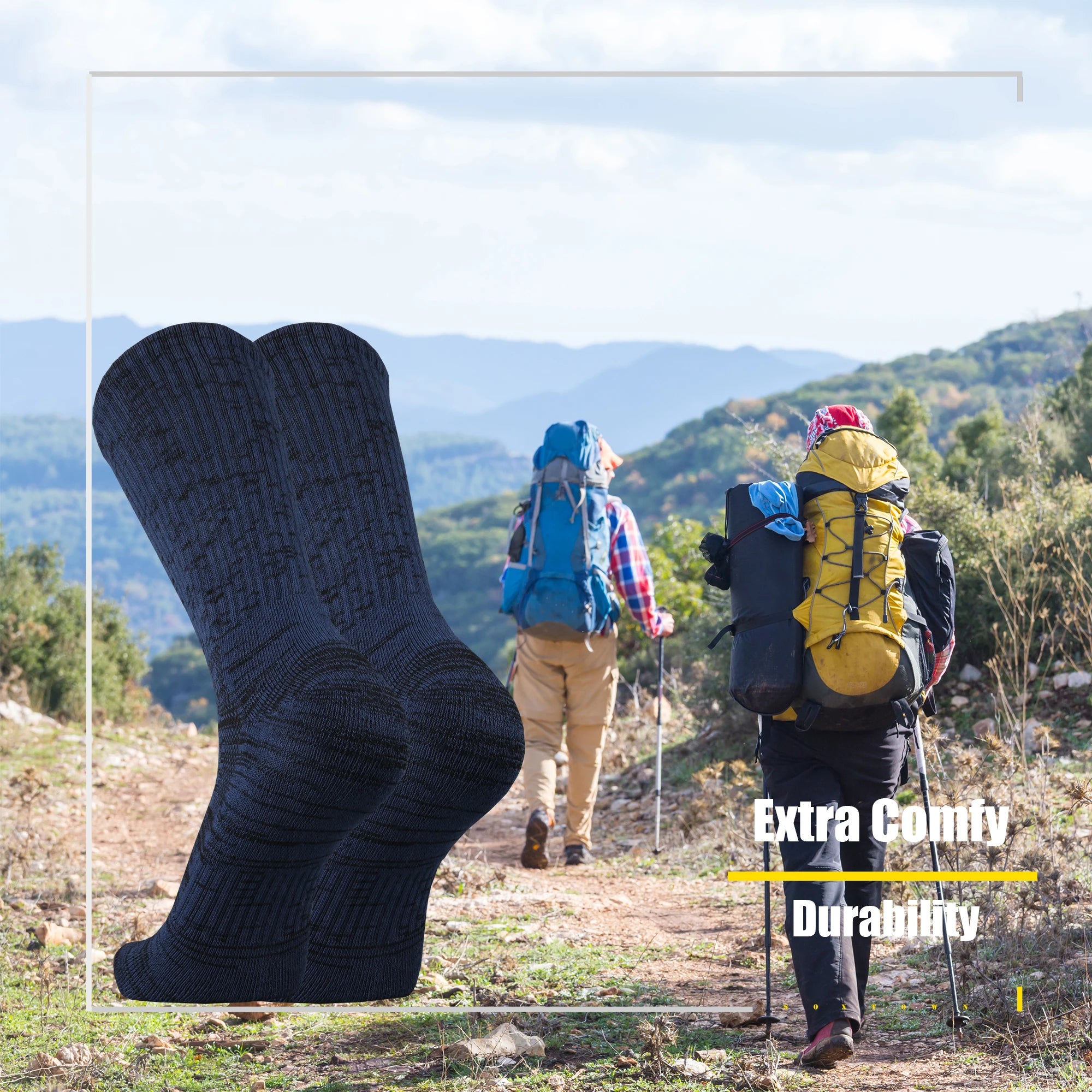 Unisex Cushioned Performance Crew Socks