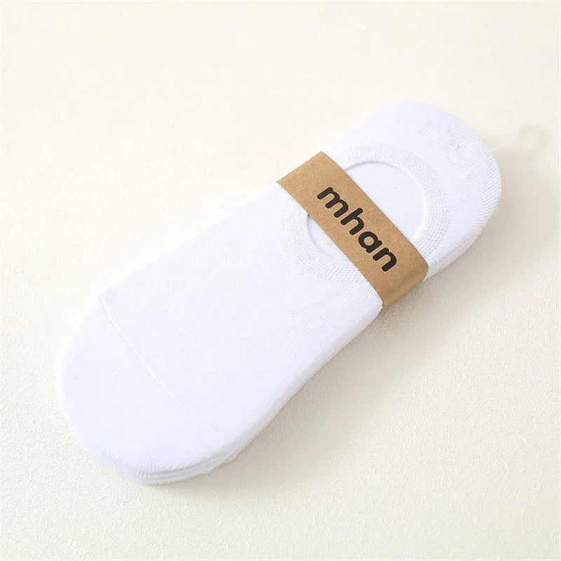 Men’s Invisible Cotton No-Show Socks – 5-Pair Set
