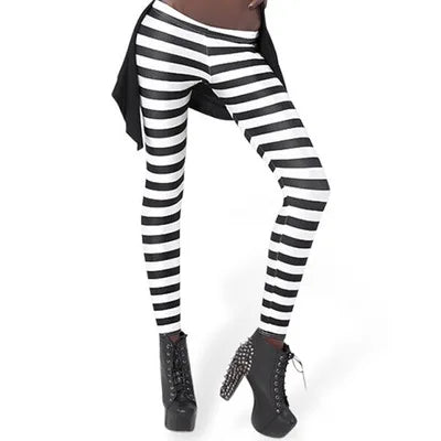 Women Leggings High Waist Cartoon Comic Beauty Print Trousers Soft Female Casual Elastic Pant