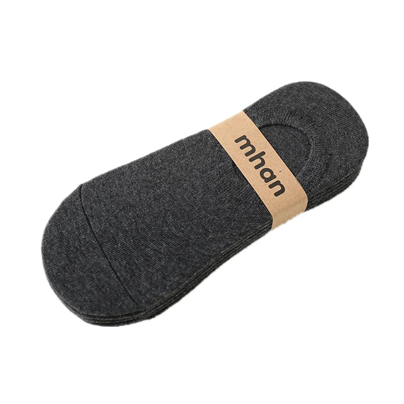 Men’s Invisible Cotton No-Show Socks – 5-Pair Set