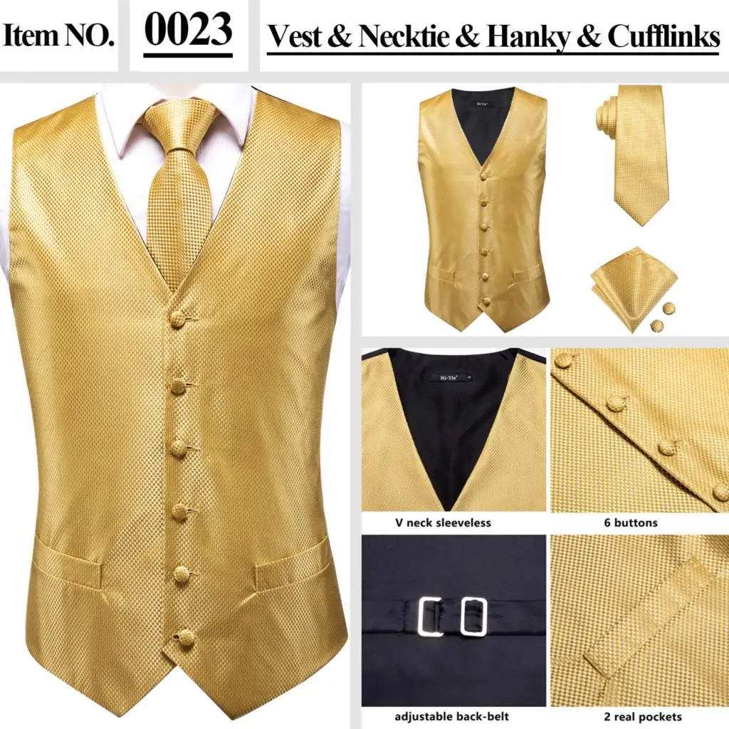 Men’s Silk Jacquard Suit Vest Set