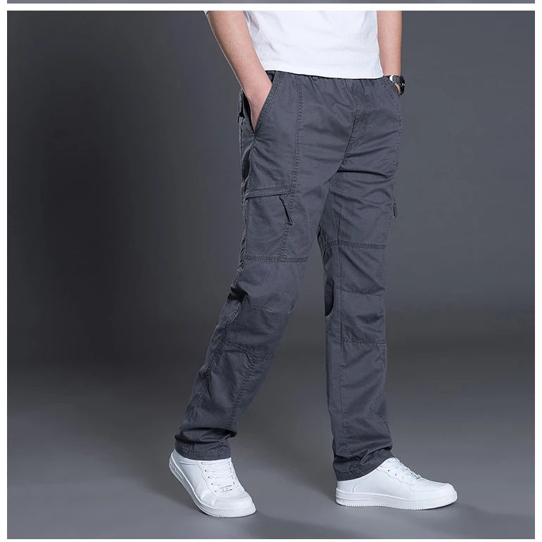 Relaxed Straight Casual Cotton Pants