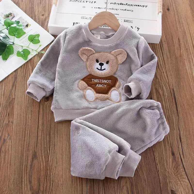 Fleece Hooded Baby Outfit Set