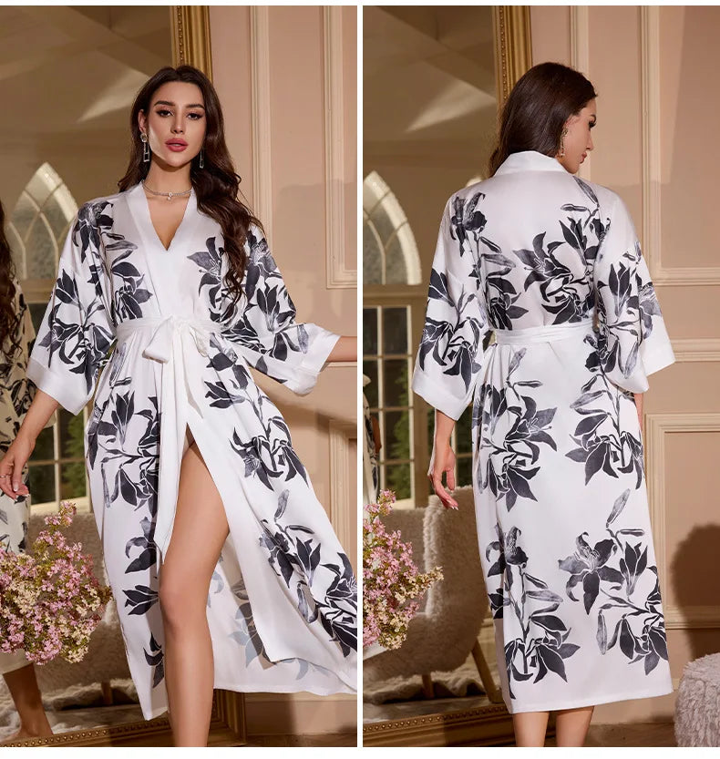 Luxury Summer Silk Bath Robe