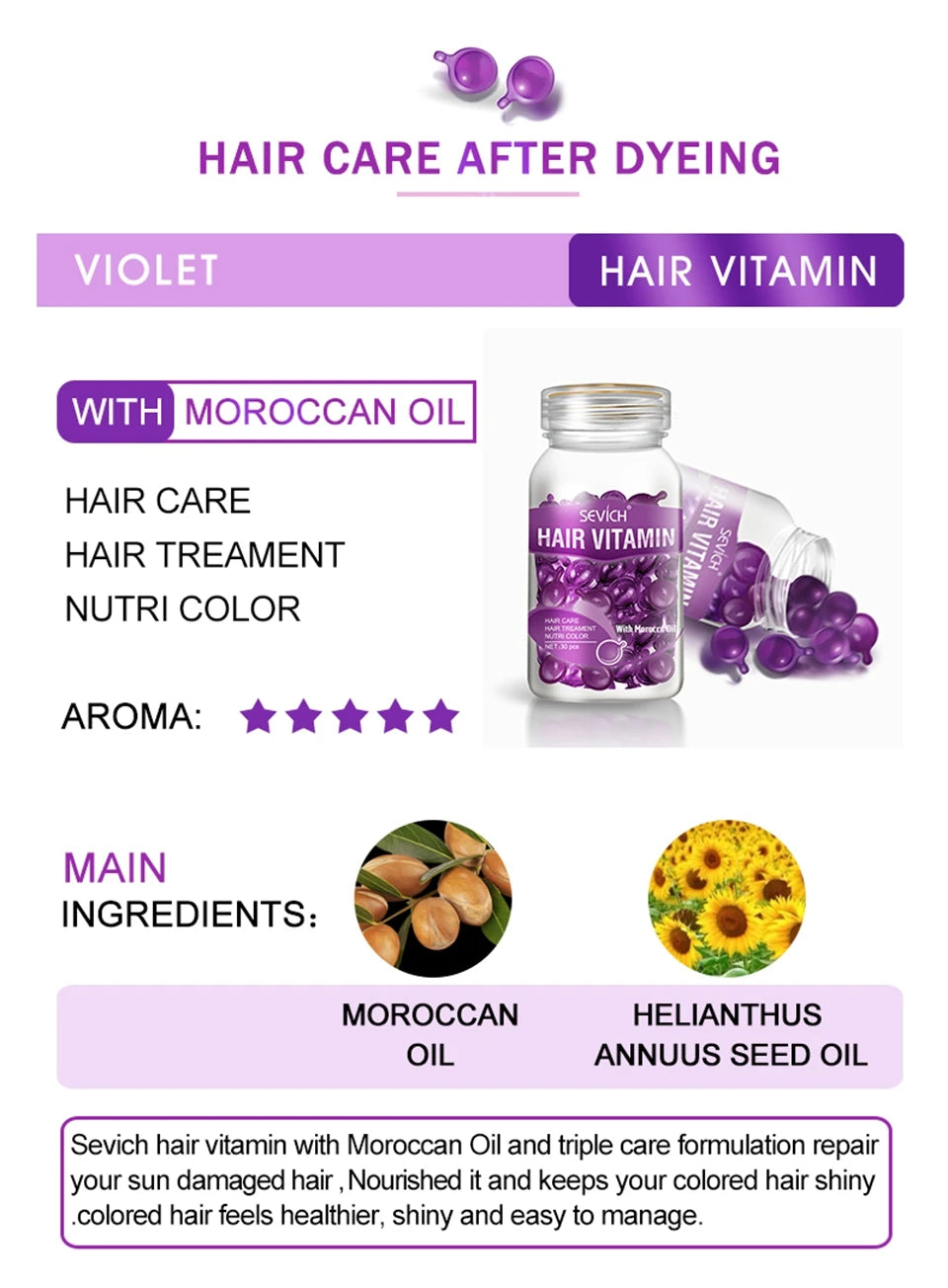 Keratin Vitamin Hair Oil Capsules