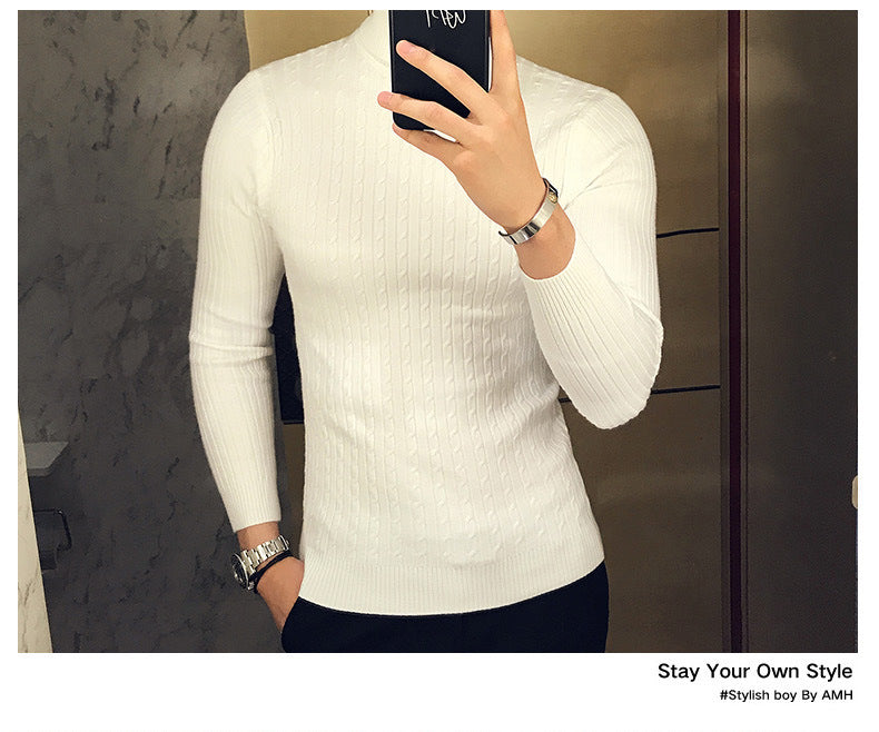 Slim Turtleneck Knit Pullover