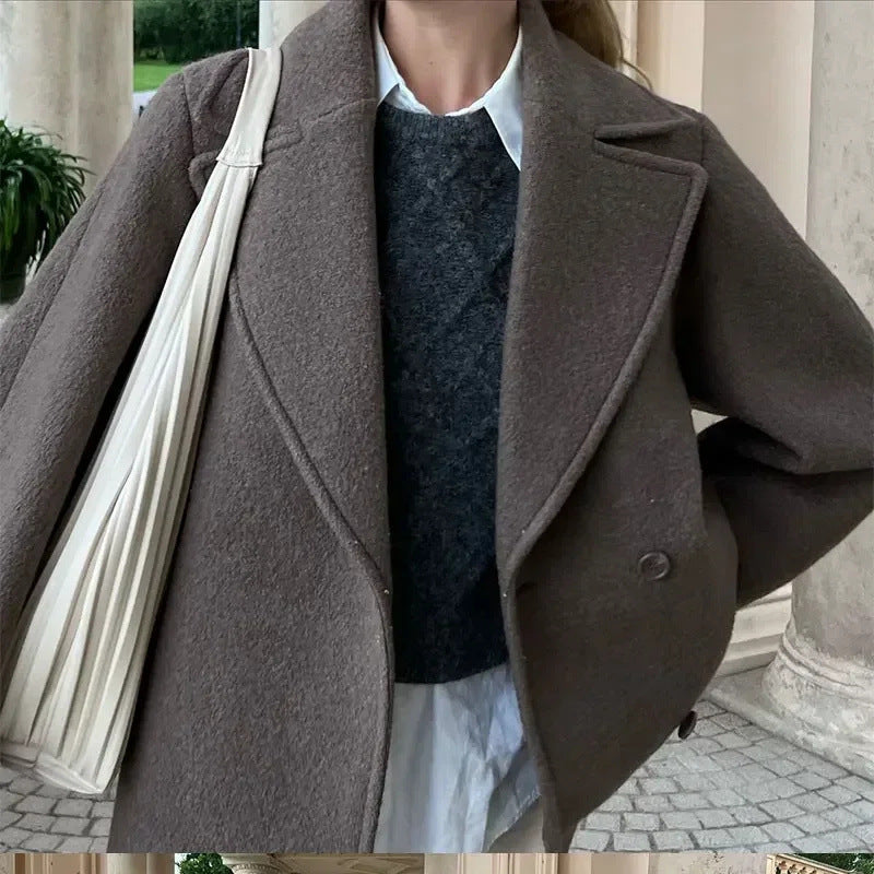 Double Breasted Wool Blazer Coat