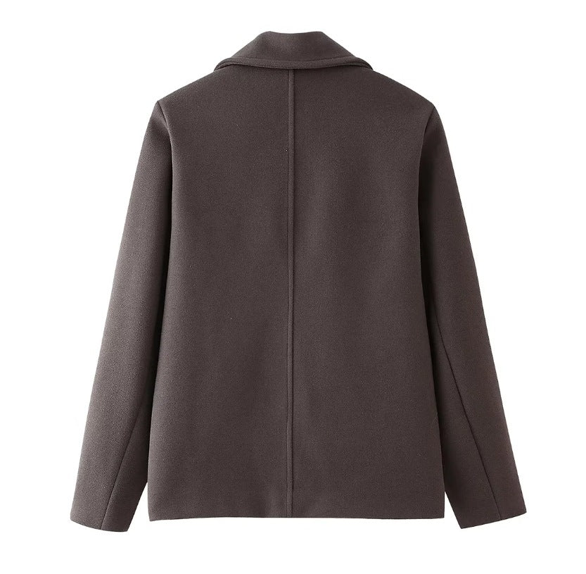 Double Breasted Wool Blazer Coat