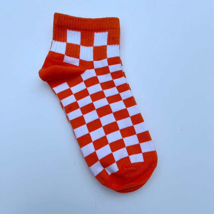 Unisex Korean Checkerboard Ankle Socksv