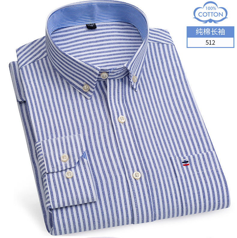 Oxford Striped Cotton Casual Shirt