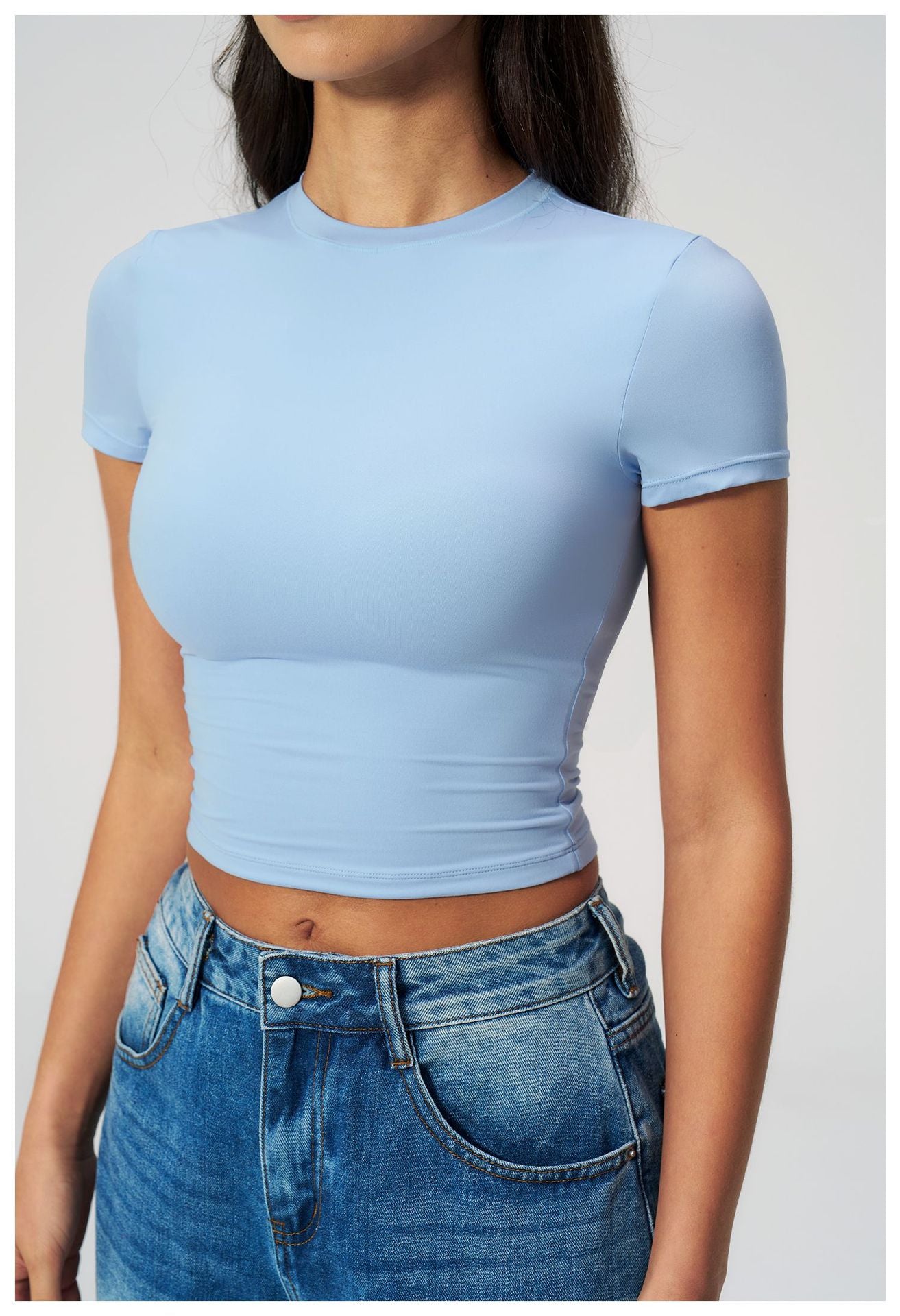 Yoga Shirts Women Sexy Exposing The Navel Short Sleeve Workout Crop Top Gym Top Fitness Running Workout Sport T-shirts Yoga Wear
