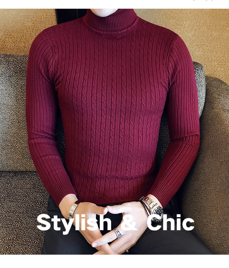 Slim Turtleneck Knit Pullover