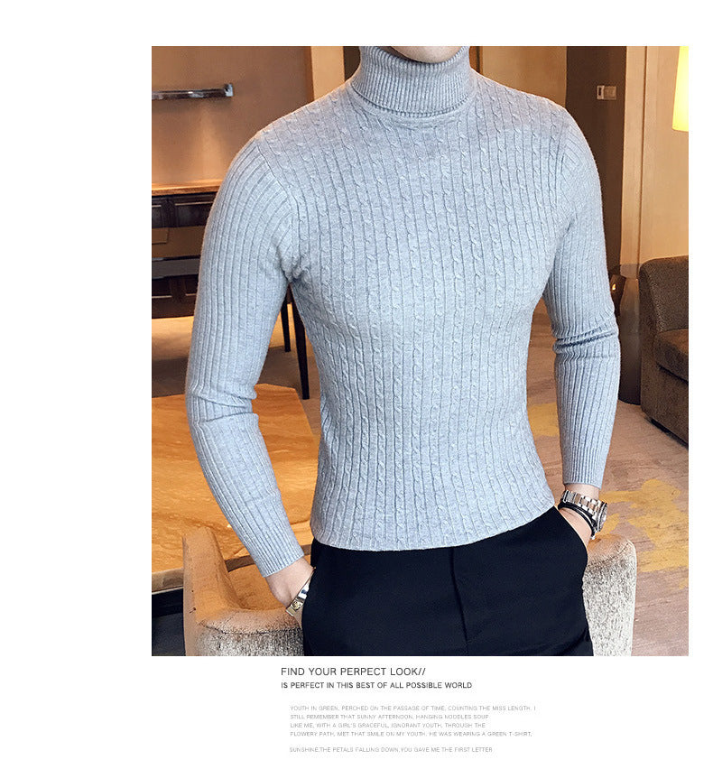 Slim Turtleneck Knit Pullover