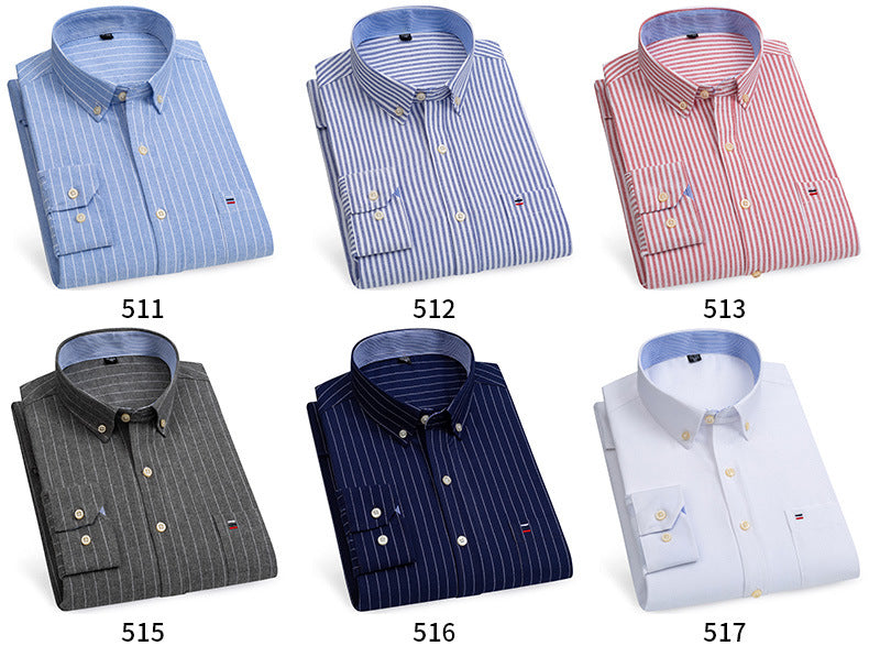 Oxford Striped Cotton Casual Shirt