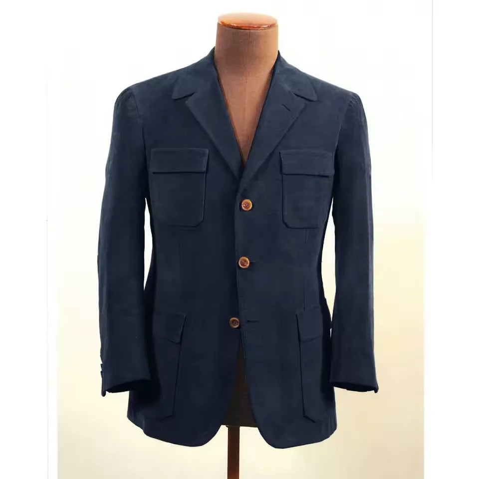 Faux Suede Slim Fit Blazer