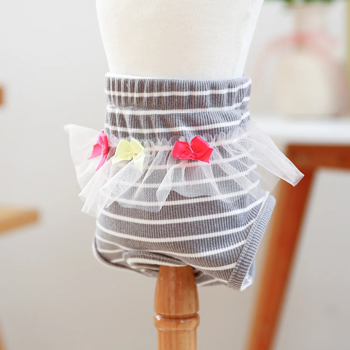 Striped Cotton Puppy Panties Set
