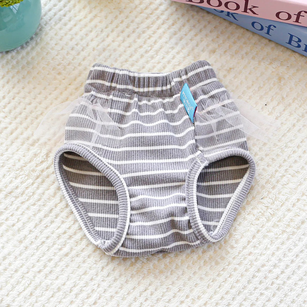Striped Cotton Puppy Panties Set