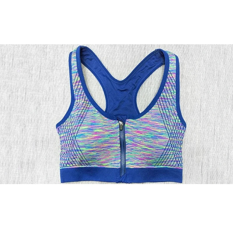 Breathable Sports Bra Top Fitness Women Brassiere Shockproof Padded Sport Bra Top Running Athletic Gym Push Up Bras Anti-sweat