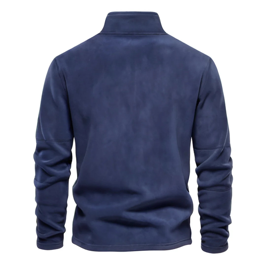 Thick Fleece Zip Neck Pullover