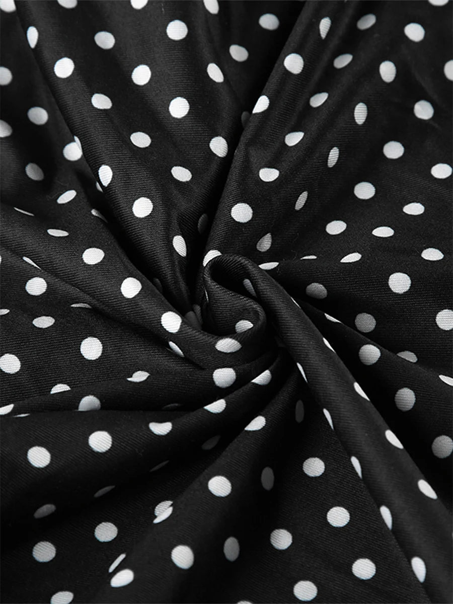 Dot Print Low Waist Skirts Spring Summer Vintage Casual Skirts Women Fashion Midi Skirts
