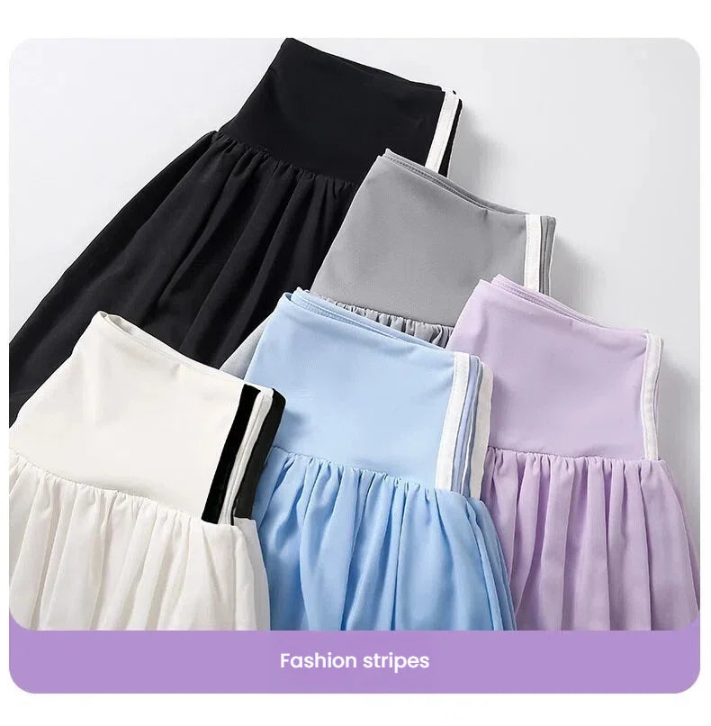 Women‘s Tennis Skirt Summer  High Waist Flared Golf Skirt with Built-in Shorts 2 in 1 Athletic Quick Dry Shorts Skirt Pickleball
