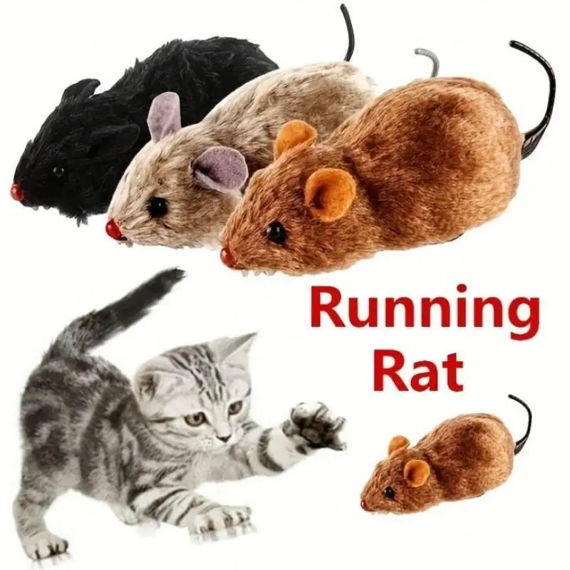 Lifelike Plush Running Mouse Toy