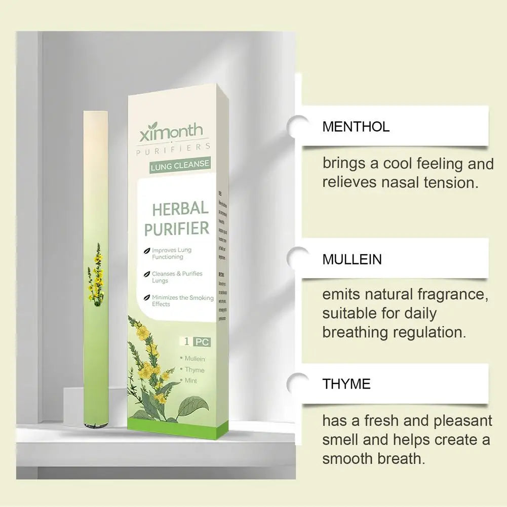 Herbal Diffuser with Mullein/Thyme/Mints Guarana/Green Tea Natural Energy Boost Clear Breathing Support for All Ages