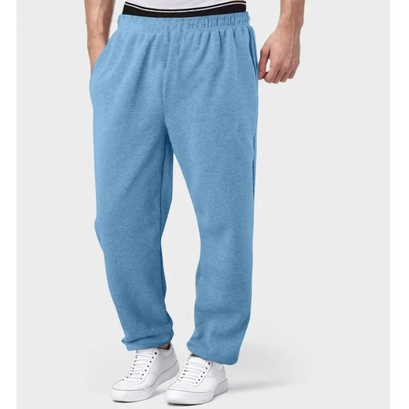autumn winter man/woman Jogging Straight Sweatpants Street Style wide leg pants Casual Solid colors versatile Loose Men's Pants
