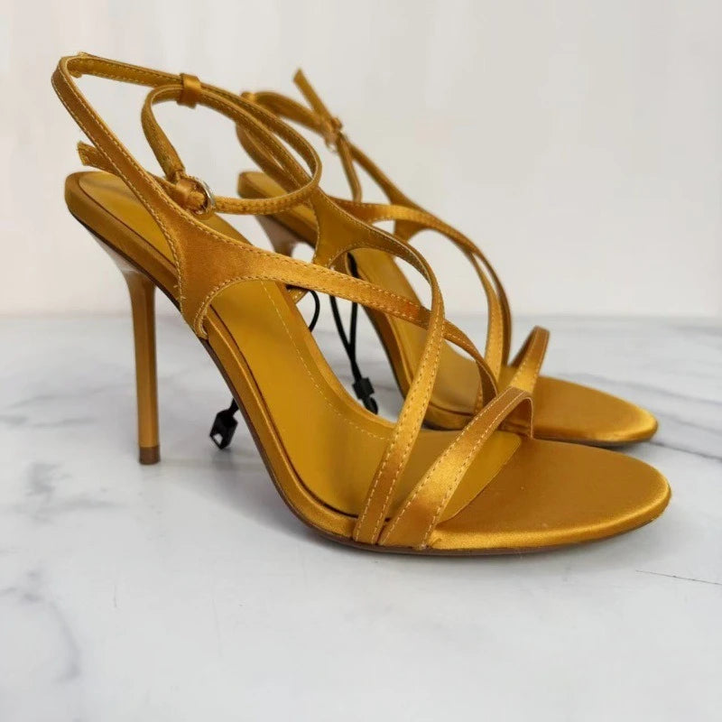 Super High Heels Women Party Shoes Elegant Open Toe Fashion Design Cross Strap Banquet Stiletto Bridal Luxury Modern Sandals