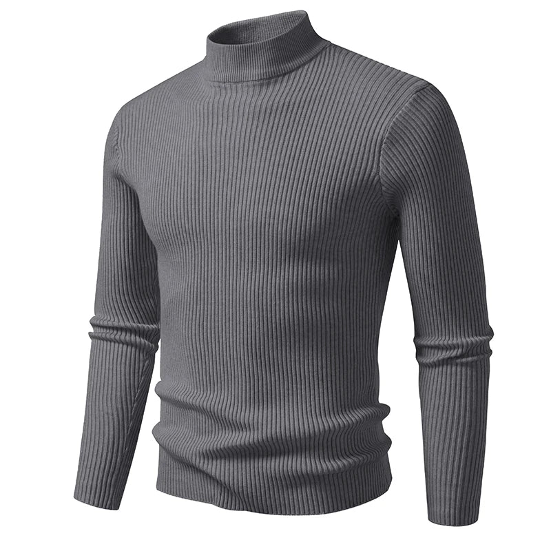 Striped Mock Neck Pullover