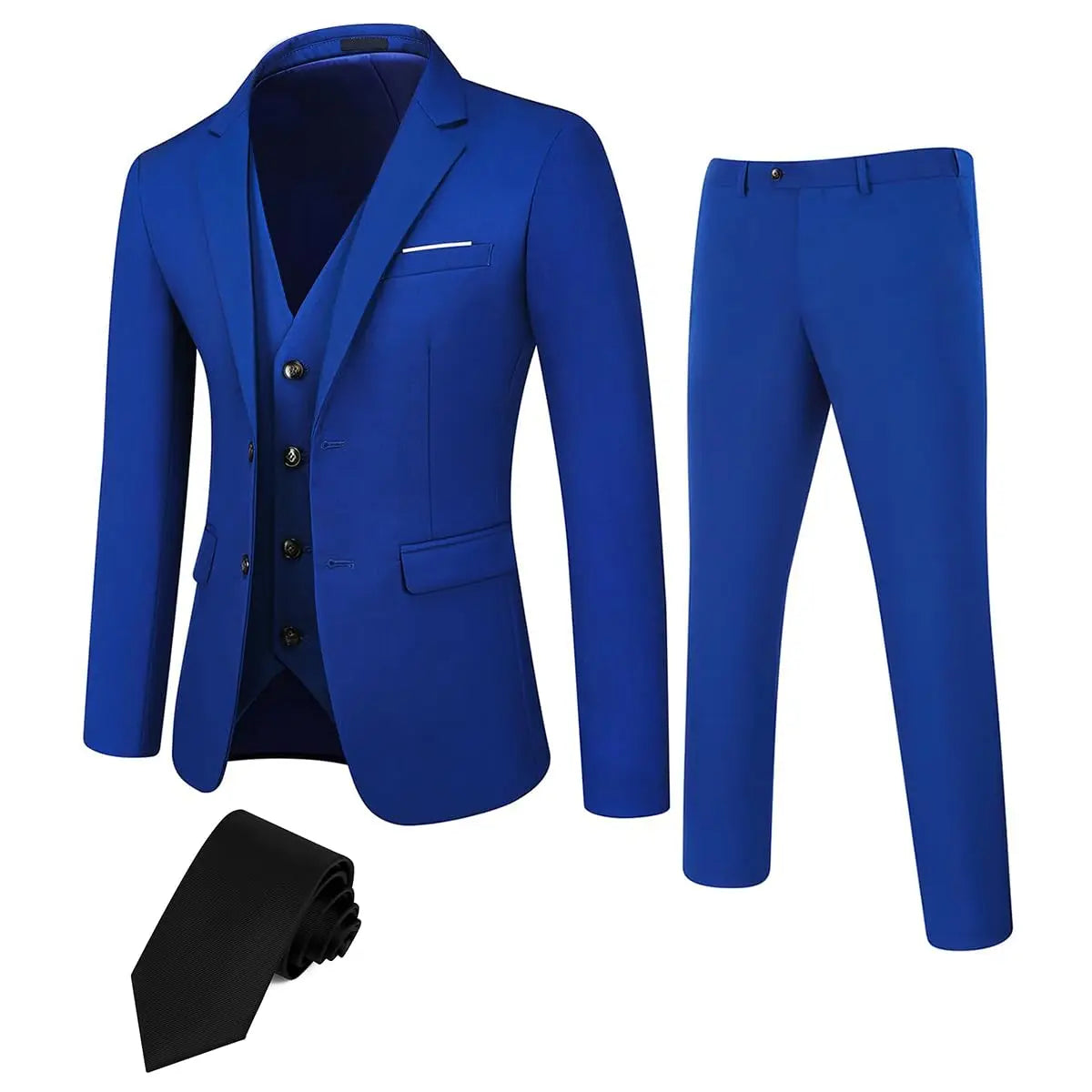 Men’s Regular-Fit Formal Suit Set – Tuxedo Jacket & Trousers