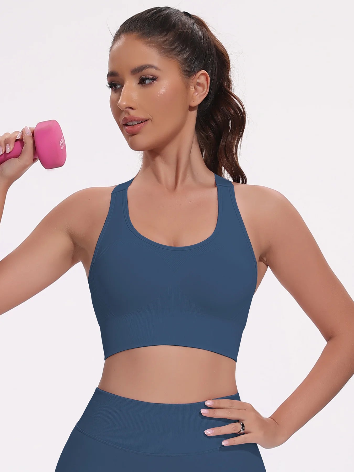 Beautiful Back Sports Bras For Women Seamless Adjustable Strap Shockproof Elastic Fitness Athletic Brassiere Slim Yoga Top