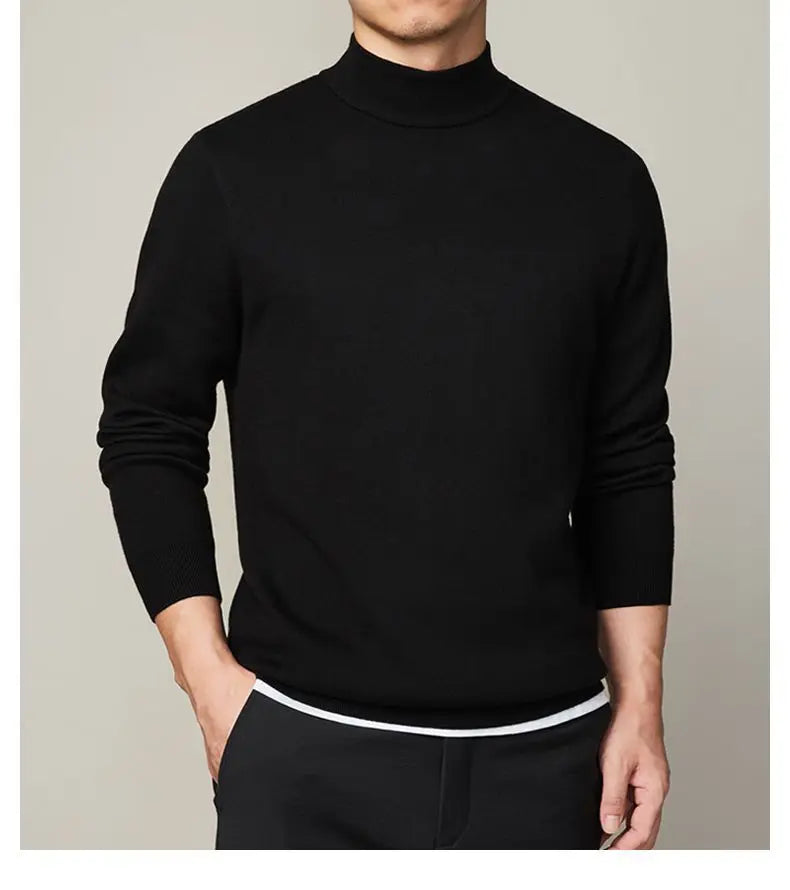 Mock Neck Slim Knit Sweater