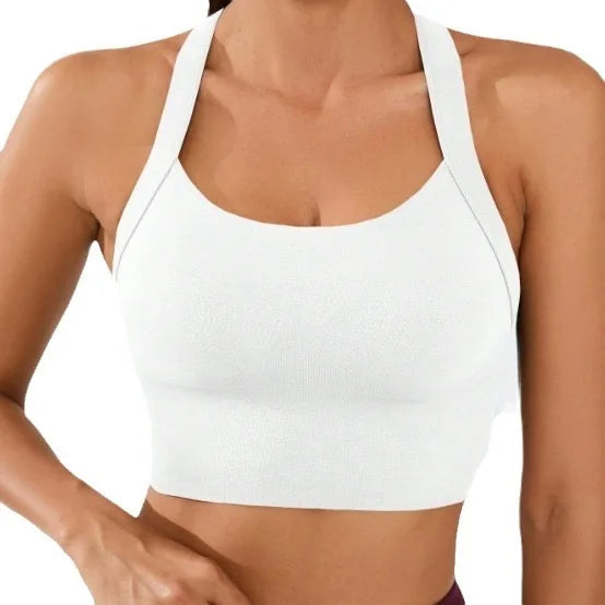 Sports and Beautiful Back Bra Set, Cross-Back Sports Bra, No Chest Pad, Adjustable Size, and Can Be Worn Inside Normally