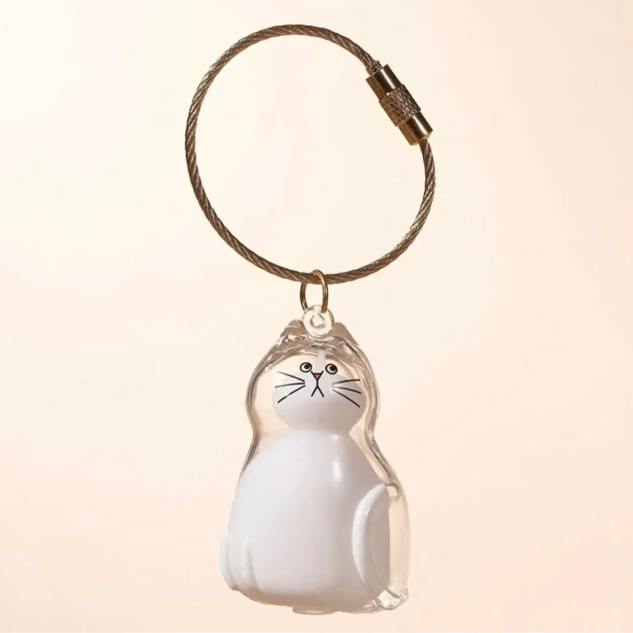Transparent Cute Dog Pendant Keychain Creative Pet Hair Storage Capsule Hanging Ornament for Pet Lover DIY Pet Memorial Keychain