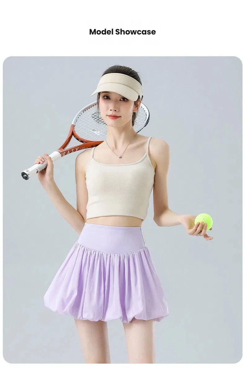 Women‘s Tennis Skirt Summer  High Waist Flared Golf Skirt with Built-in Shorts 2 in 1 Athletic Quick Dry Shorts Skirt Pickleball