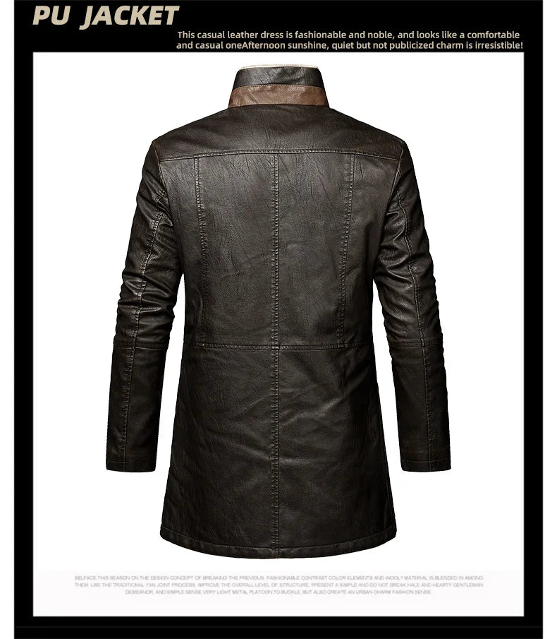 Vintage Faux Leather Winter Coat