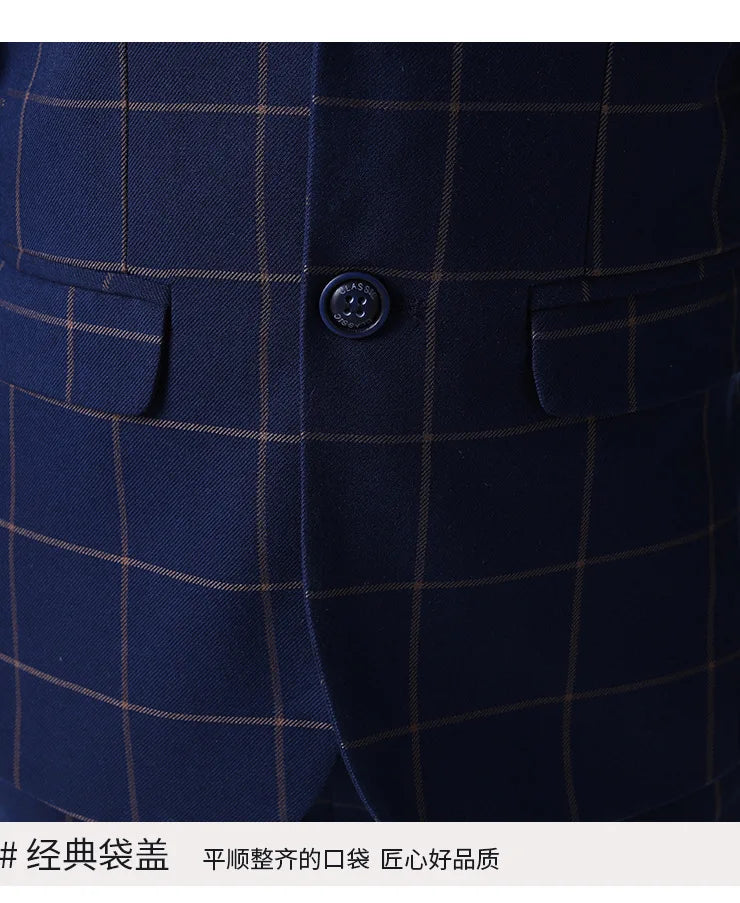 Formal Kids Plaid Tuxedo Suit