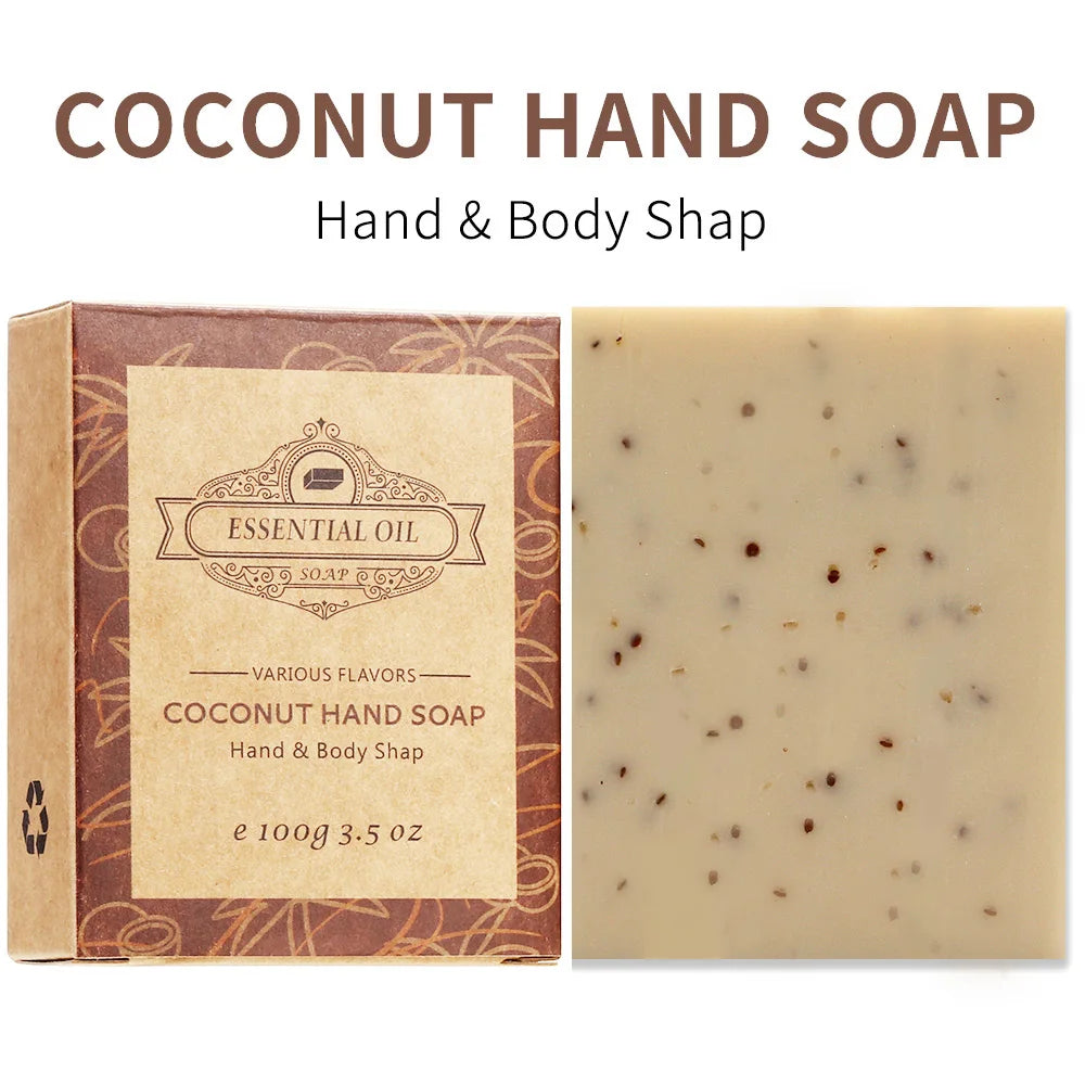 4 Pack Of Lavender Frosted Soap - 4, Coconut, Tea Tree Essential Oil - Kraft Paper Box For Gifts And Luxurious Travel Experience