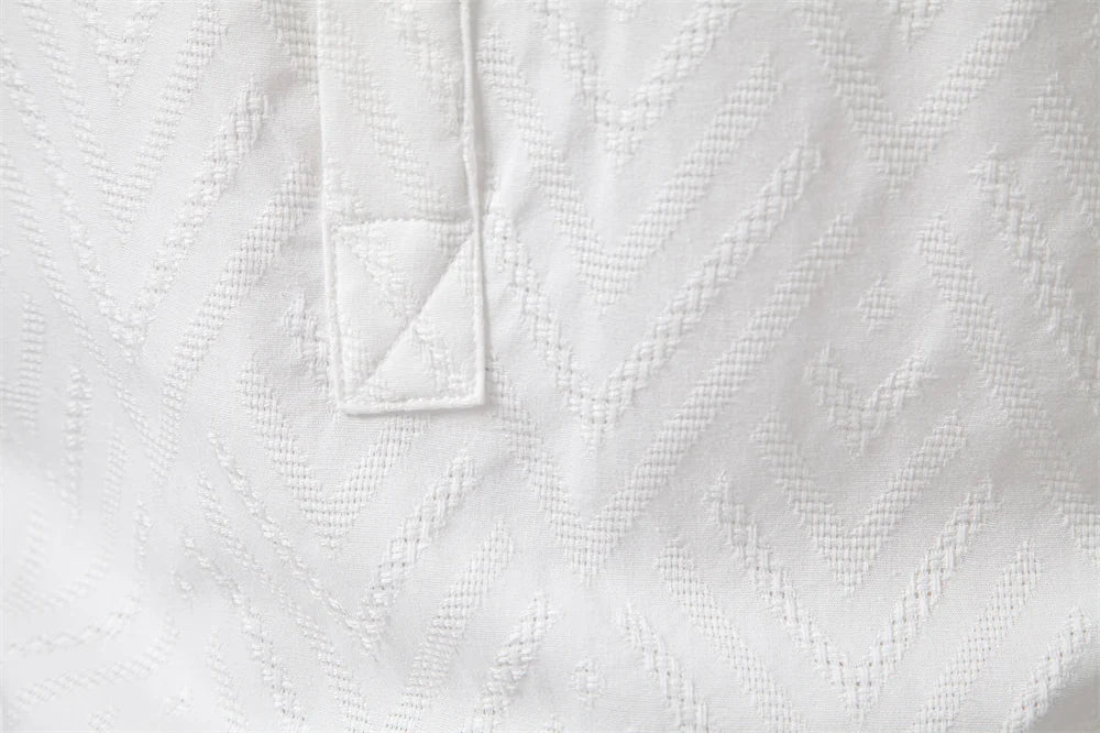 Solid Cotton Half Button Shirt