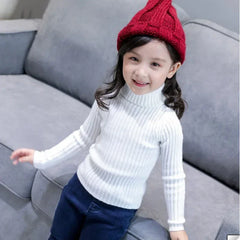 New Sweater Kids Sweaters Autumn Girls Turtleneck Sweaters 1-9Yrs Baby Boys Pullover Winter Knitted Bottoming Boys Sweaters