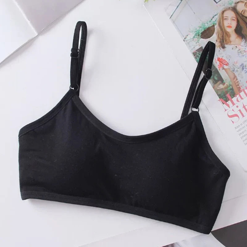 Cotton Sports Training Bras Casual Back Buckle Teenage Lingerie No Steel Rings Sports Bra Elastic Breathable Student Underwear