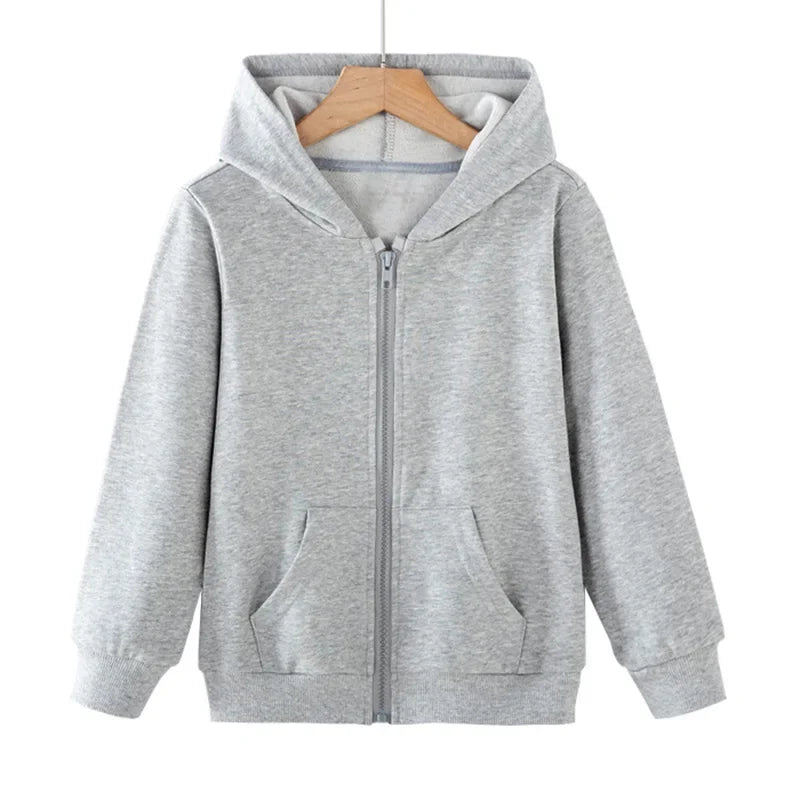 Bright Zip Casual Kids Hoodie