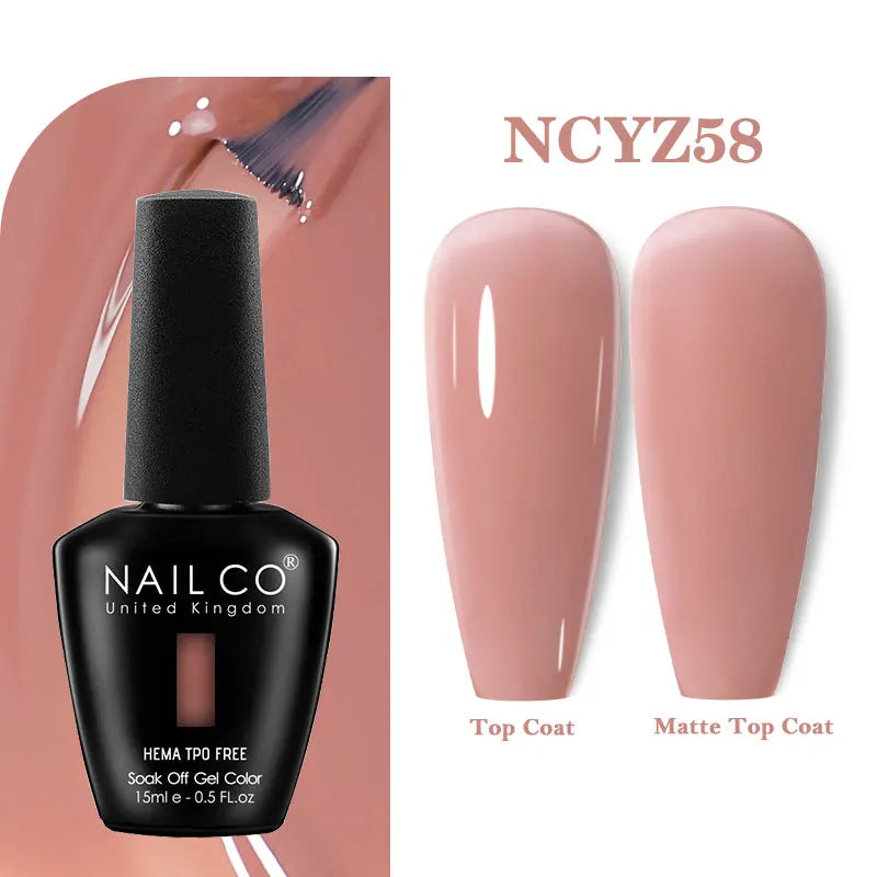NAILCO 333 Colors Gel Nail Polish Semi Permanent Varnishes Nails Art Design Hybrid Soak Off Top Base Coat UV Gel Manicure 15ml