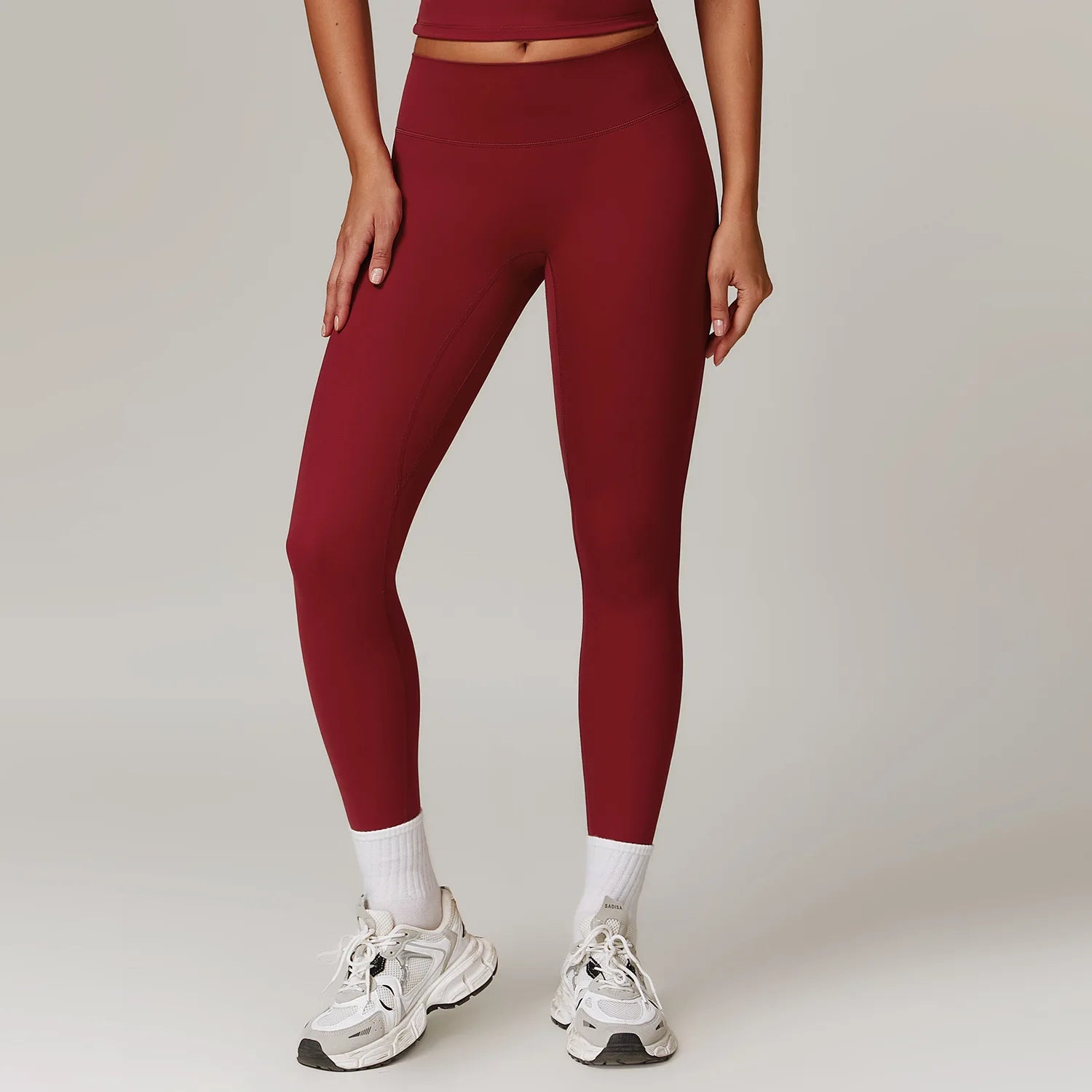 Fitness Leggings High Rise Hip Lift Brushed Soft Material For Ladies Outdoor Elastic Slim Fit Outer Wear Sports Tight Pants