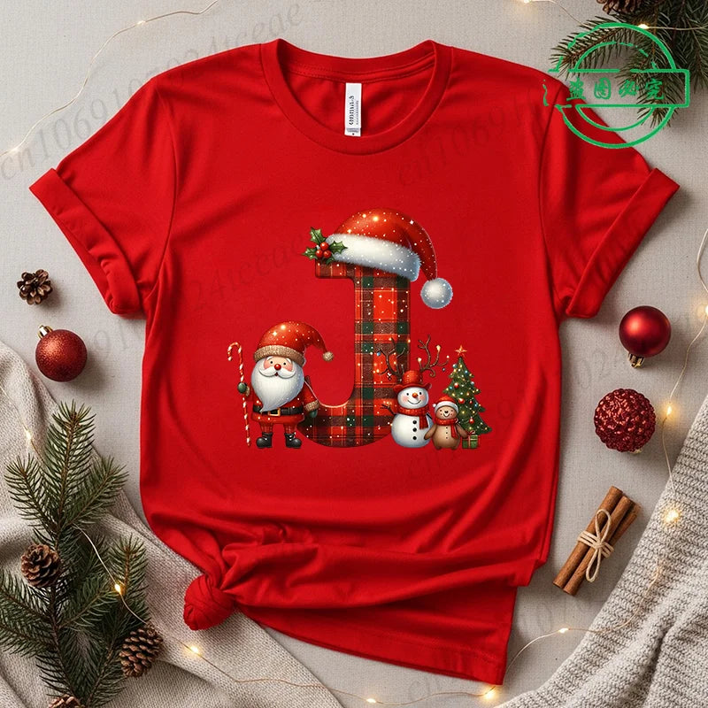 Festive Alphabet Holiday Casual Tee