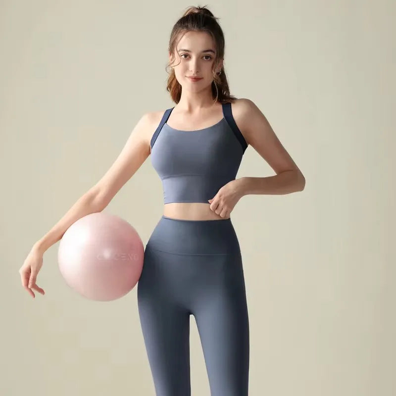 Women's One-Cup Sports Bra Shockproof Anti-Sagging for Running High-Intensity Yoga Fitness Wear Beautiful Back Design