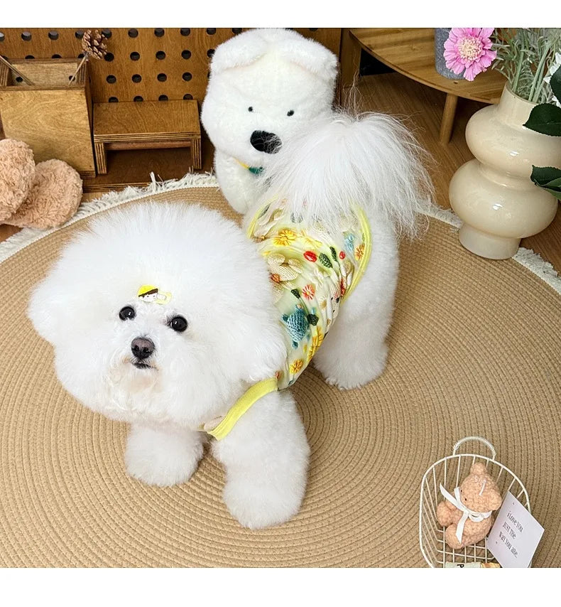 Spring pet apparel: cat & dog clothing - cartoon 3d print, teddy style, cute & breathable, anti-shedding, dropshipping available
