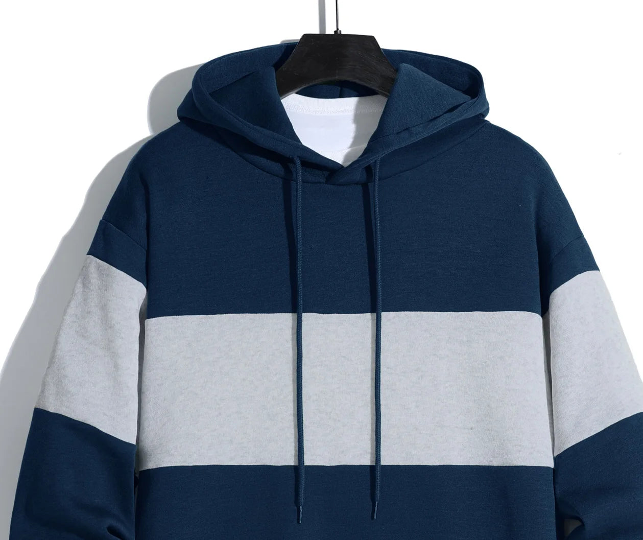 Men's patchwork color hoodie light fleece hoodie long sleeve hoodie sports hoodie
