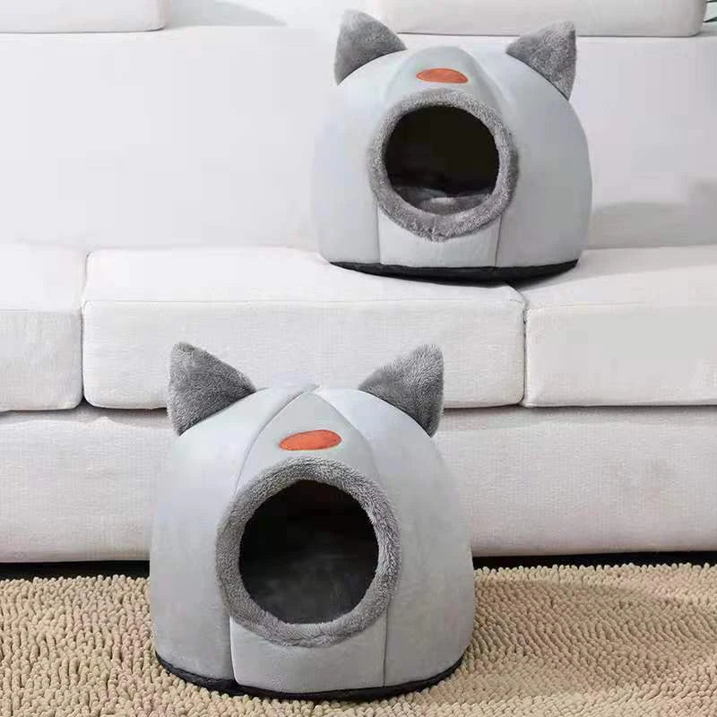 Cozy Cave Nest Winter Cat Bed